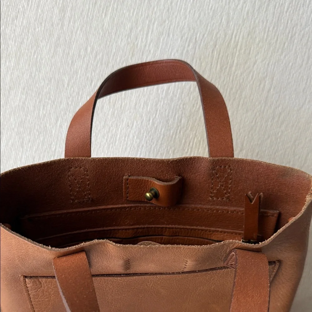 Madewell Cognac Brown Leather Crossbody Tote